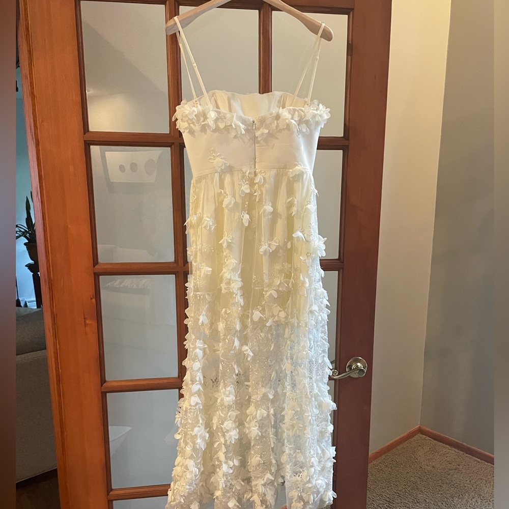 Anthropologie Helsi Audrey Square-Neck Midi Dress - Ivory floral